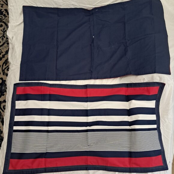 IZOD Red Blue White Varisty Stripe Sham's King Size - Picture 4 of 5
